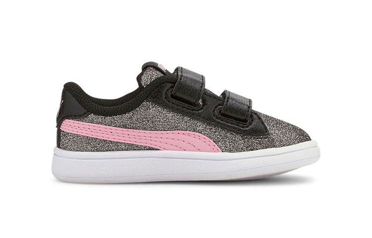 (TD) PUMA Smash V2 Glitz Glam Leisure Board Shoes Pink/Black 367380-18
