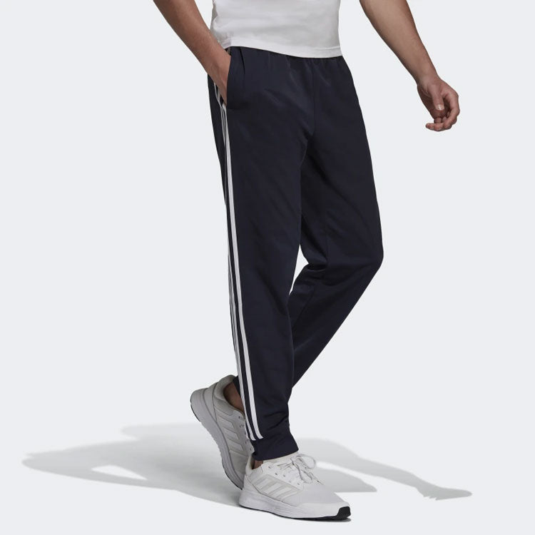 adidas Essentials Warm-Up Tapered 3-Stripes Track Pants 'Black' H46106