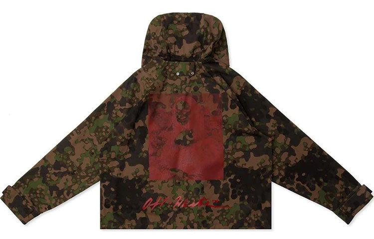 Off-White MONALISA Printing Zipper Hooded pullover Men Camo OMEA175S19D070059920