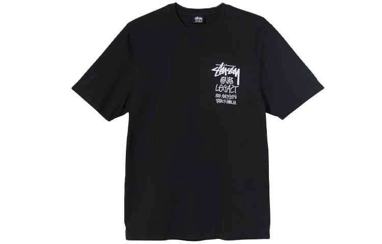 Stussy x Our Legacy Crossover Printing Alphabet Short Sleeve Unisex Black STUSSY-SS21-471