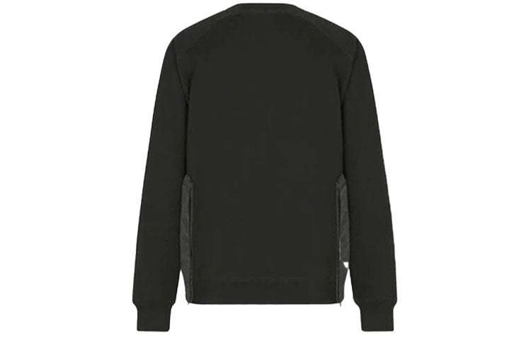 Men's DIOR x Sacai Crossover FW21 Logo Solid Color Round Neck Black 213J643A0687-C989