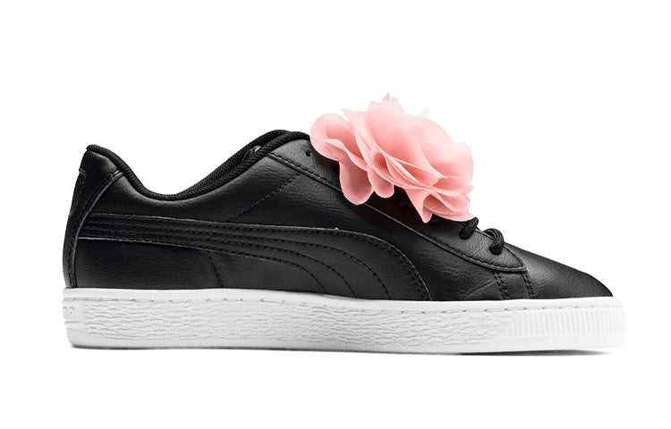 (GS) PUMA Basket Flower Sneakers Black/Pink 368950-02