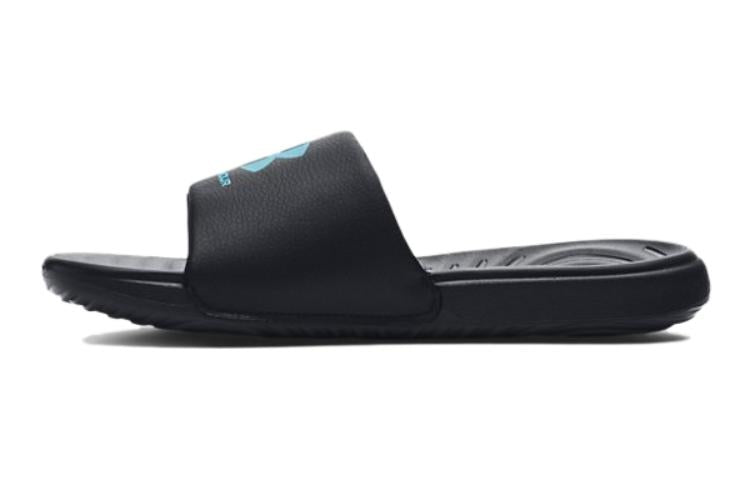 (GS) Under Armour Ansa Fixed Slide 'Black Blue Surf' 3023789-009