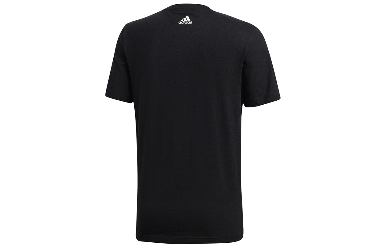 adidas Comm M Tee Logo Printing Sports Knit Short Sleeve Black BR4066