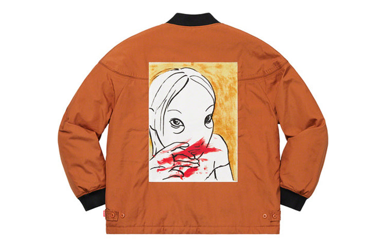 Supreme Mug Shot Crew Jacket 'Burnt Orange' SUP-FW19-388