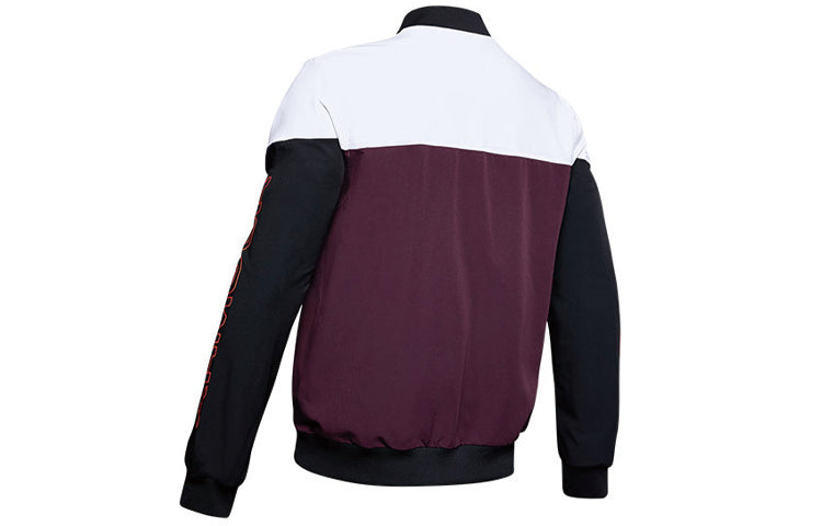 Men's Under Armour Colorblock Splicing Alphabet Logo Jacket White 1345565-100