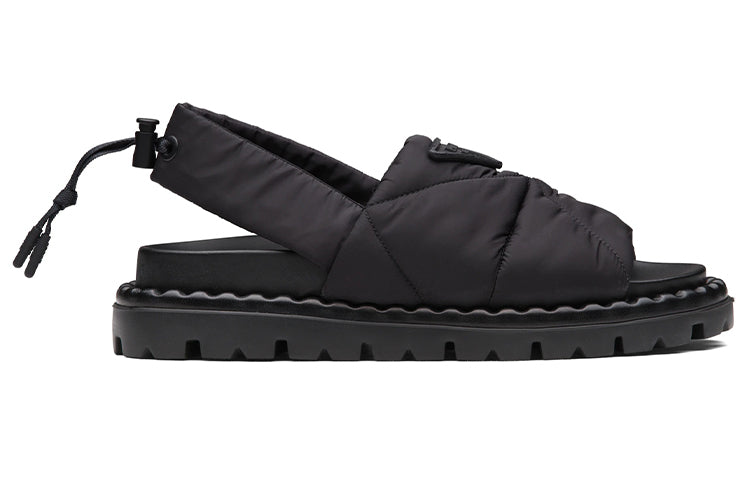 (WMNS) PRADA Triangle Logo Padded Chuncky Sandals 'Black' 1X739M_3LGO_F0002_F_020