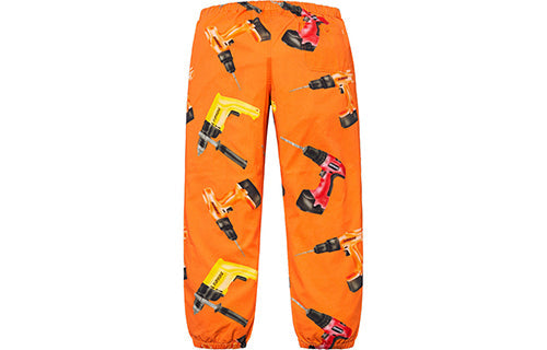 Supreme SS19 Drills Skate Pant Orange Electric Drill Pattern Printing Long Pants Casual Pants Unisex SUP-SS19-603