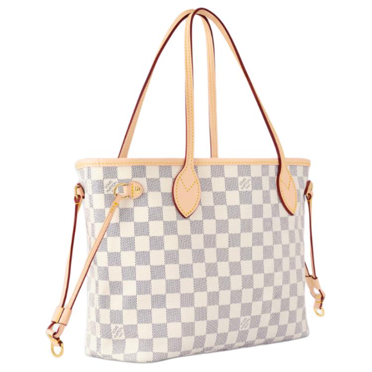 (WMNS) LOUIS VUITTON Neverfull PM Damier Azur Canvas Handbag 'Grey Gold' N40605