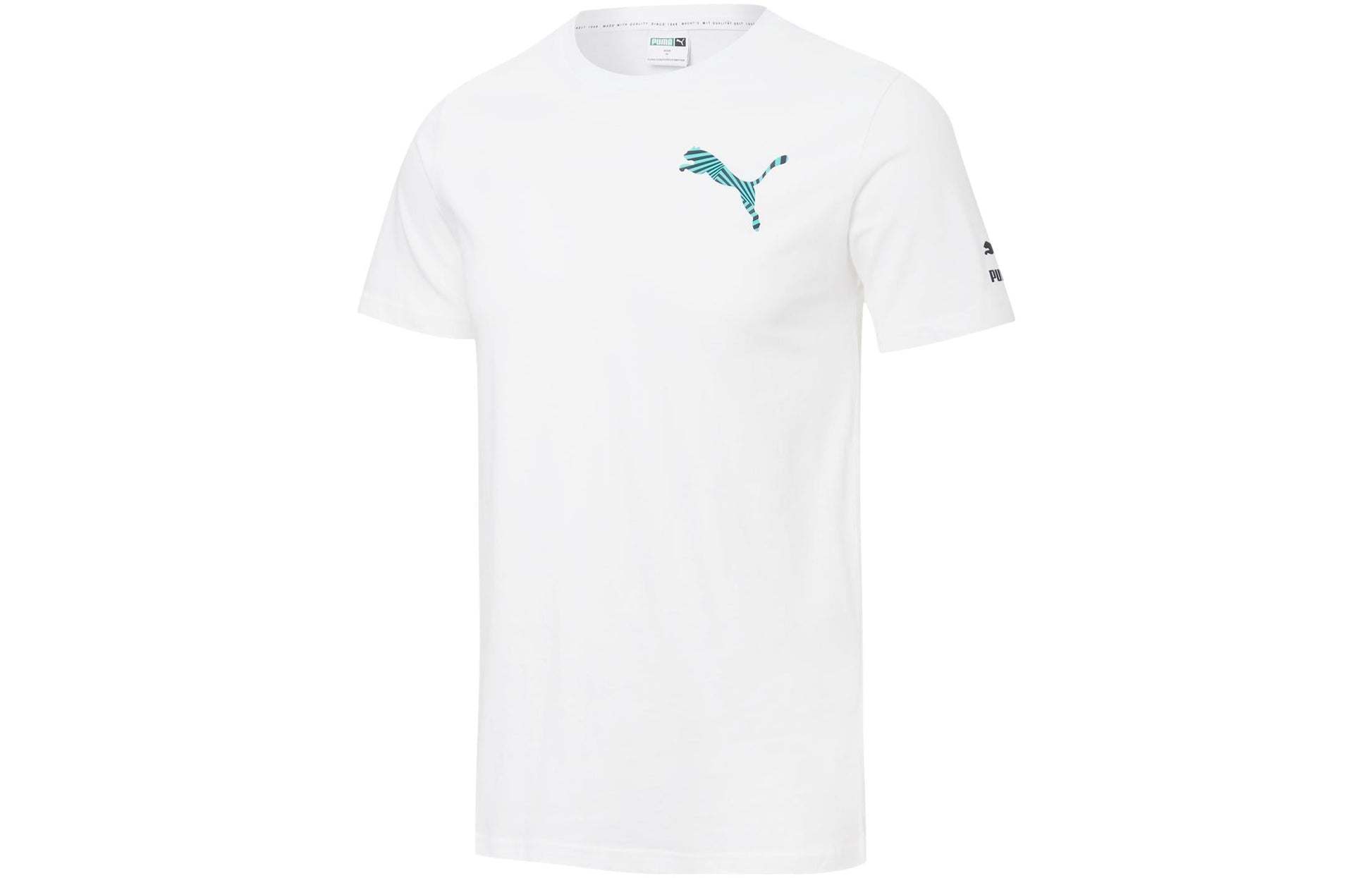 PUMA Casual Graphic T-Shirt 'White Black Blue' 596631-02
