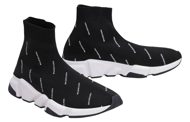 Balenciaga Speed 1.0 Sneakers 'Black Logo Print' 506336W06501006