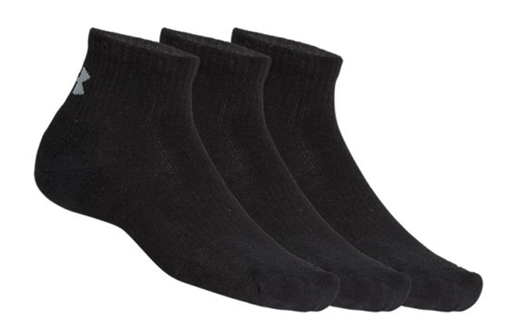 Under Armour Training Cotton Quarter Socks (3 Pack) 'Black' 1346770-001
