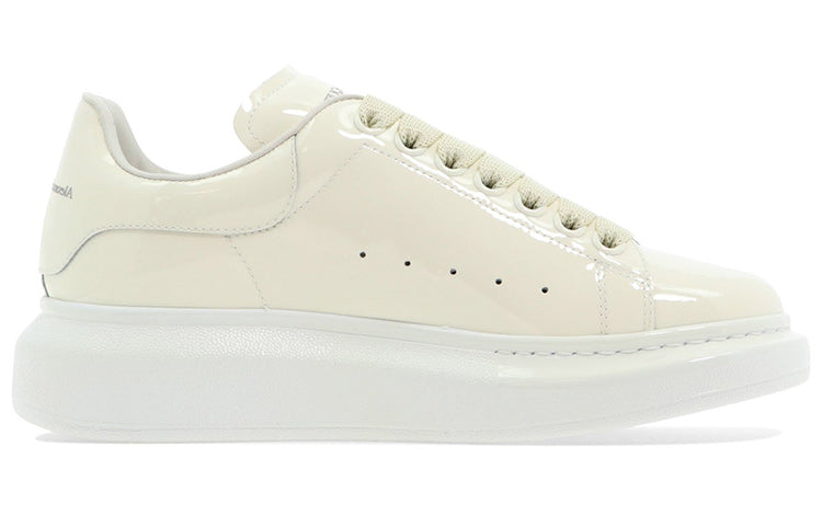 (WMNS) Alexander McQueen Glossy Low-Top Sneakers 'Cream White' 718130WIA347904