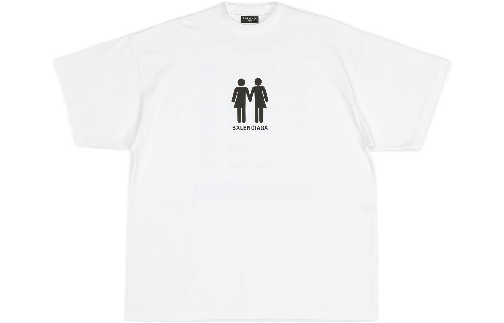 Balenciaga Pride 22 Oversized Cotton T-Shirt 'White Black' 694576TMVO20904