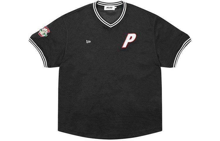 PALACE Casual Cozy V neck Short Sleeve Unisex Black P19ES129