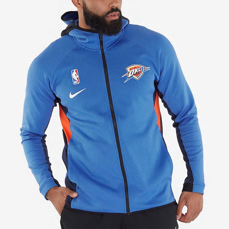 Men's Nike NBA 19/ Season Thunder Jersey Jacket Blue AT8484-403