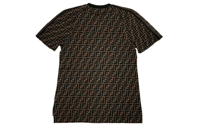 FENDI Classic F Printing Short Sleeve Brown FS7074-A5HL-F15NH