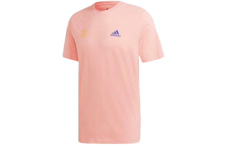 adidas Athletics Graphic Tee Back Printing Round Neck Pullover Short Sleeve Pink GE4665