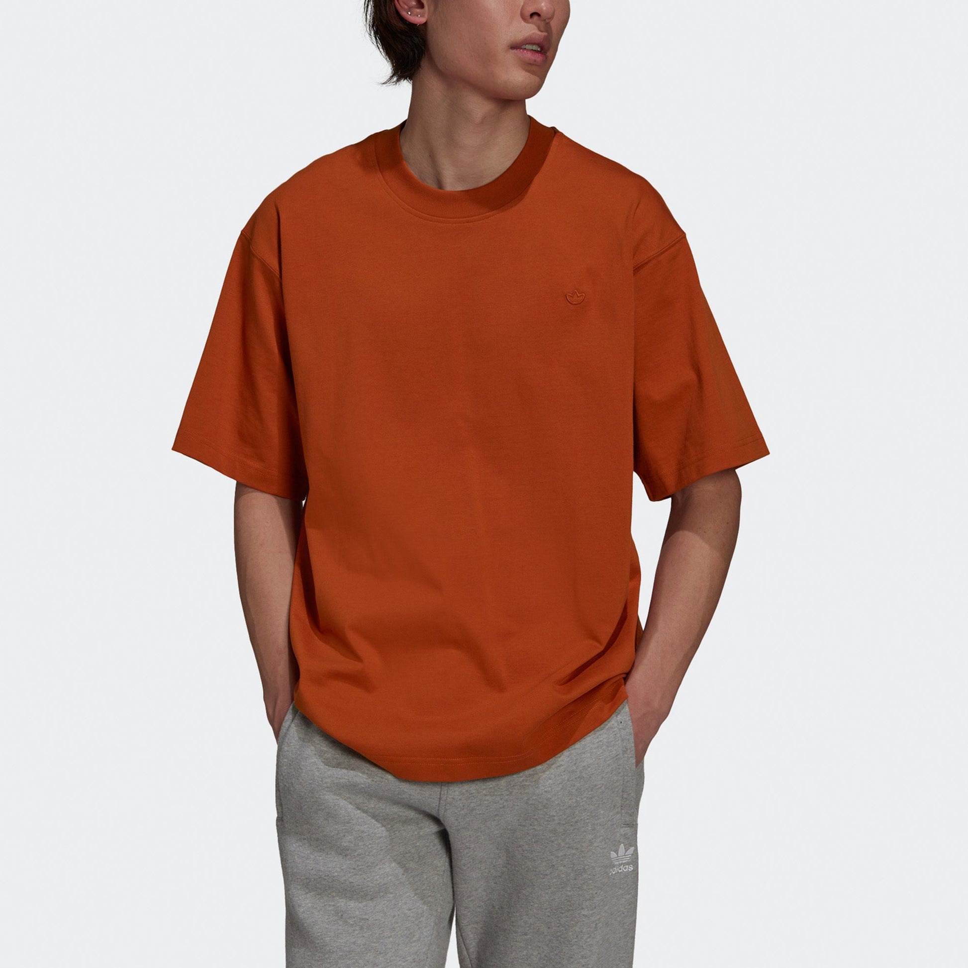 adidas originals C Tee Solid Color Loose Sports Short Sleeve Light Brown H11367