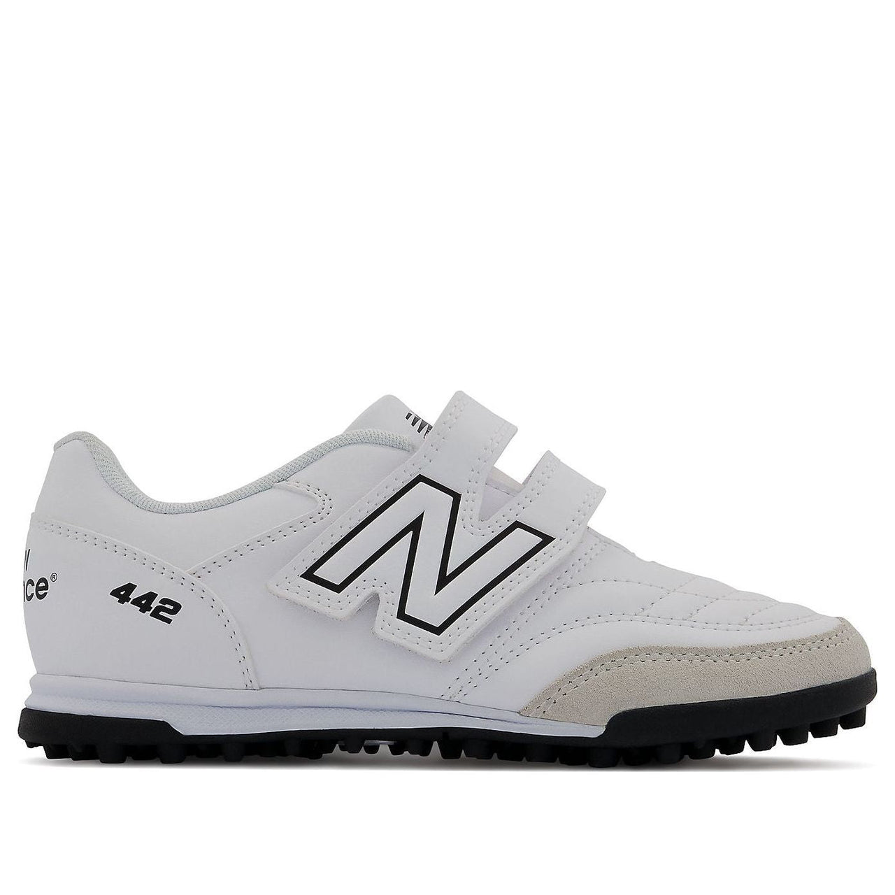 (GS) New Balance 442V2 V TF JNR Wide 'White Black' JS4VTWT2