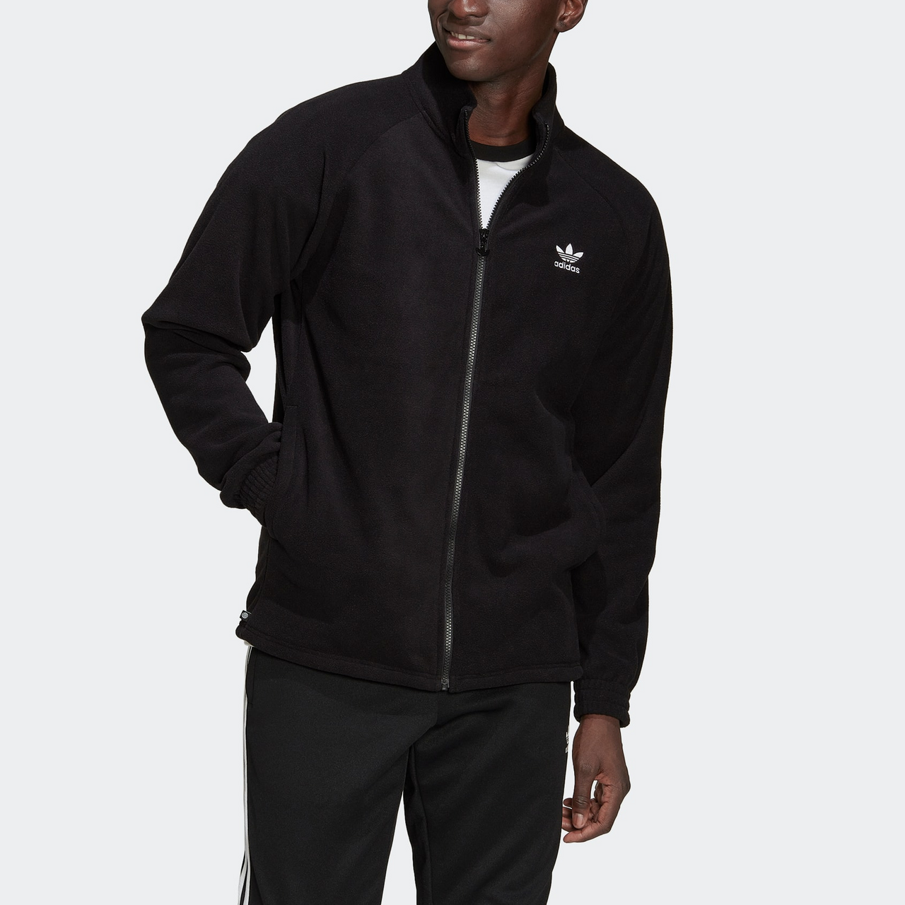 adidas Adicolor Classics Trefoil Teddy Fleece Jacket Asia Sizing 'Black' HK7295