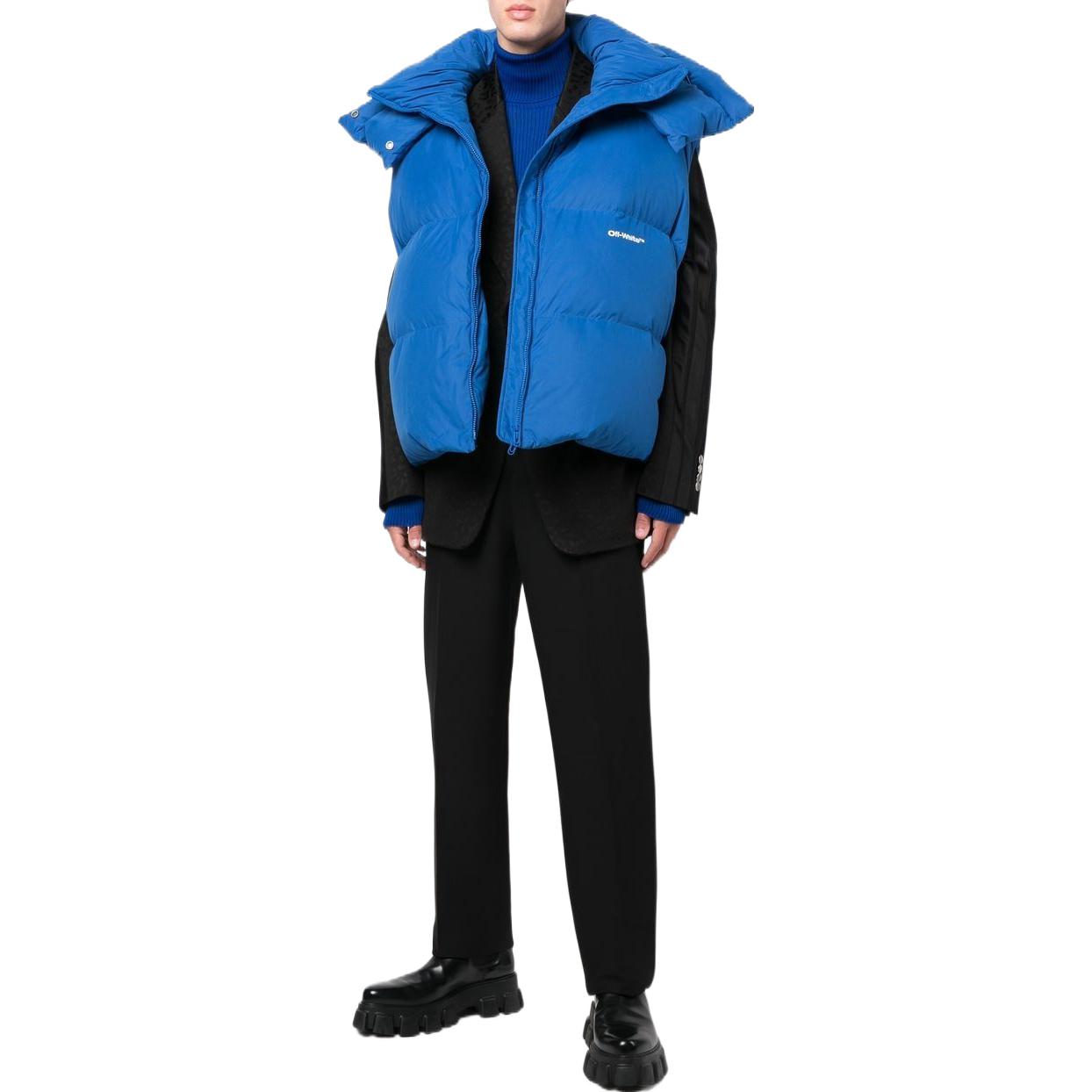 Off-White Bounce down-feather Hooded Jacket 'Blue' OMED038F22FAB0014501
