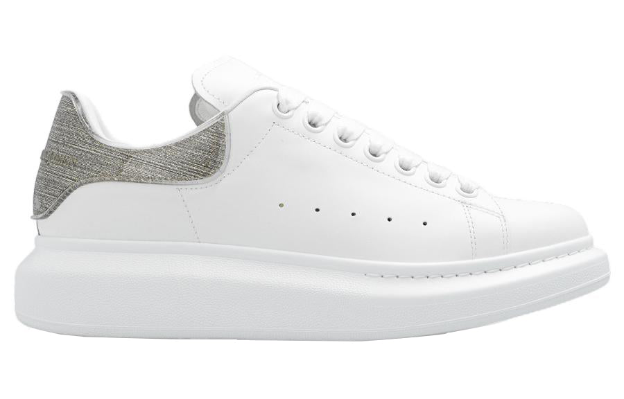(WMNS) Alexander McQueen Oversized Leather Sneakers 'White Grey' 733010WICYK9075