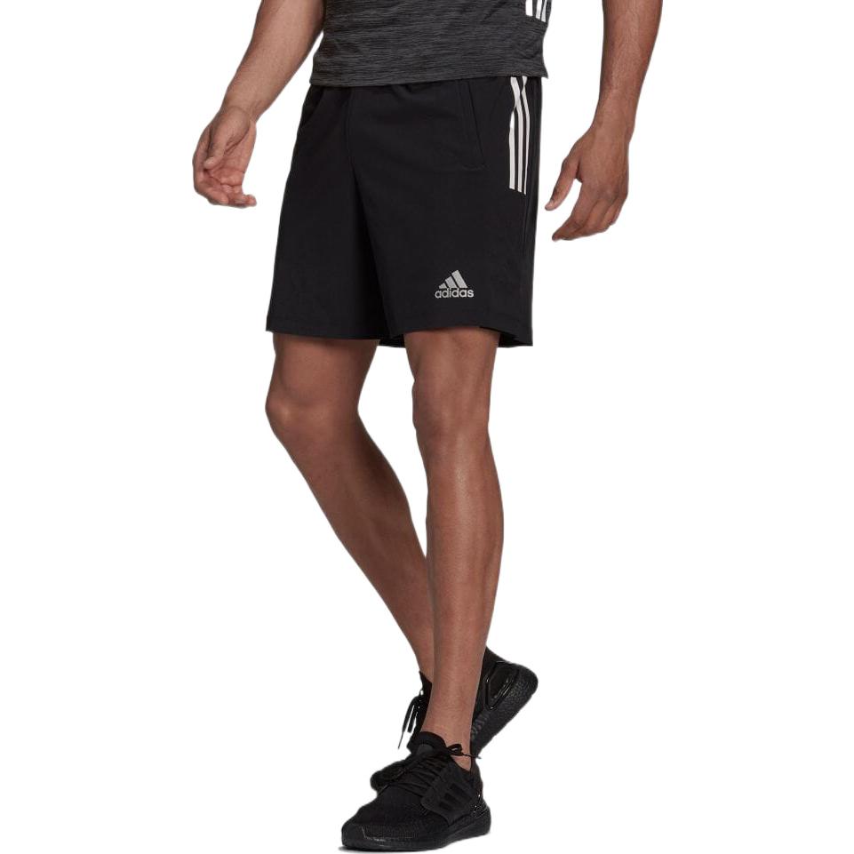 Men's adidas Stripe Logo Printing Casual Straight Shorts Japanese Version Black HC3068
