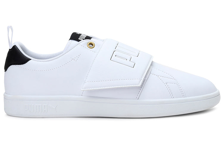 PUMA Smash Slip-On Bold Leisure Board Shoes Unisex White/Black 374900-02