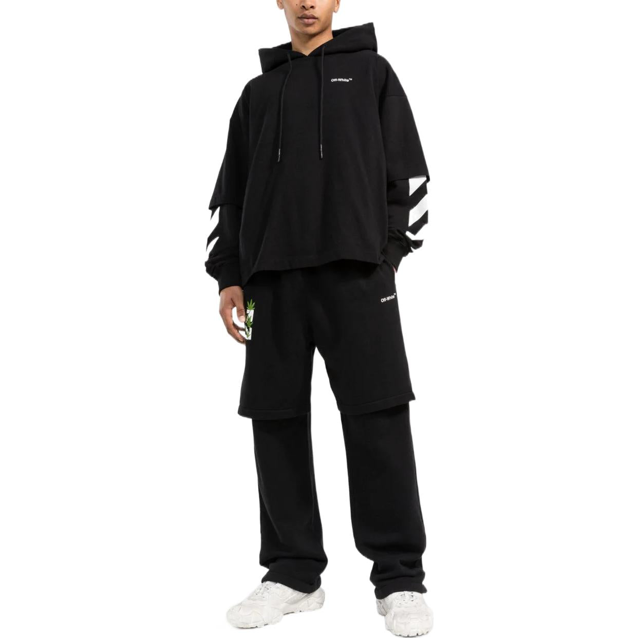 Men's Off-White FW22 Arrow Printing Casual Pants/Trousers Black OMCH047S22FLE0021055