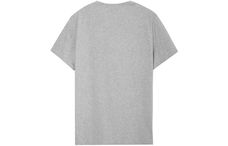 Men's Burberry Solid Color Round Neck Short Sleeve Gray 80040551