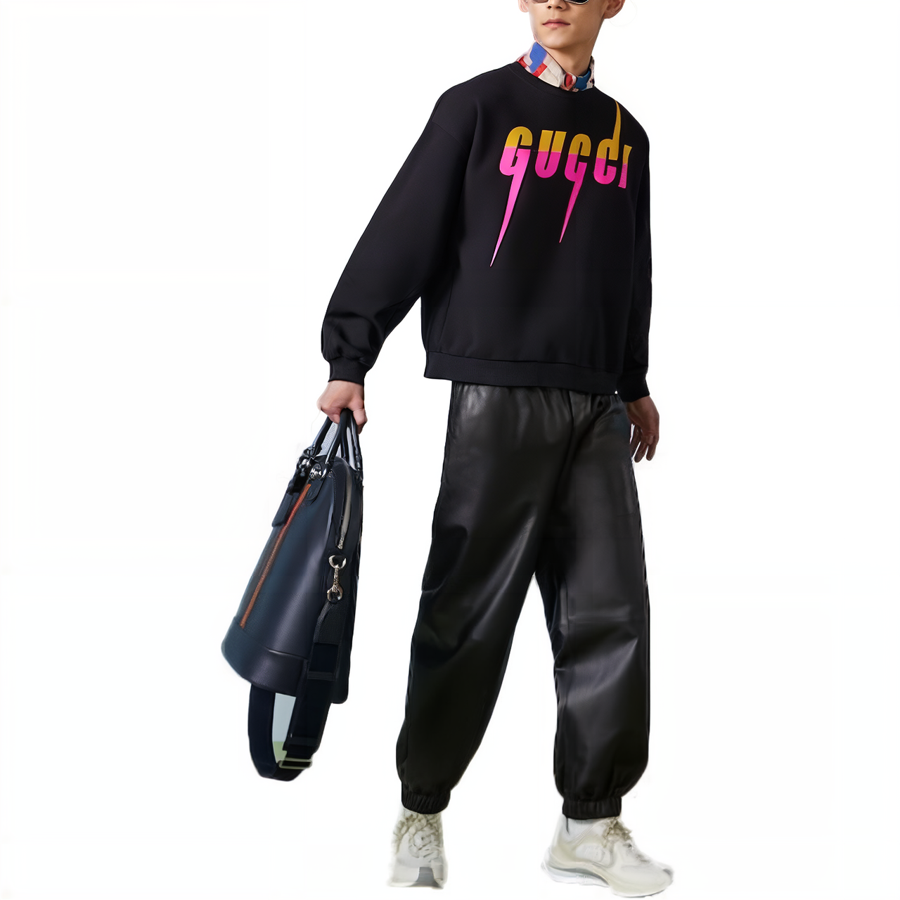 GUCCI Cotton jersey printed sweatshirt with Gucci Blade print 'Black' 715919-XJFL9-1152