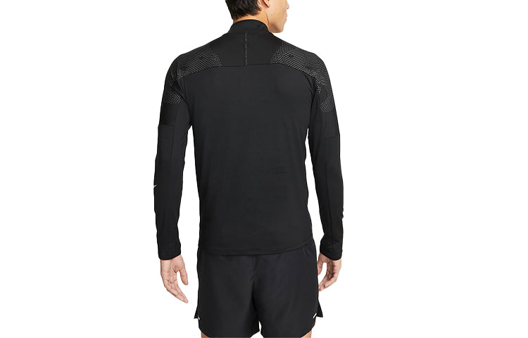 Nike Dri-FIT Run Division Flash Element Solid Color Long Sleeves Running Gym Clothes Black DD6029-010