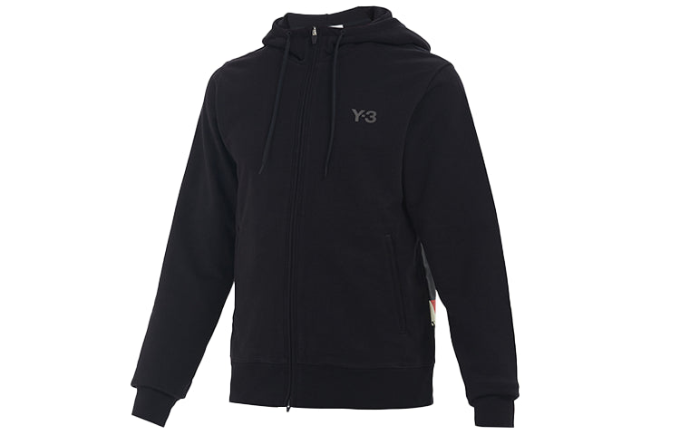 Men's Y-3 Logo Printing Casual Zipper Hooded Jacket Black GK4402