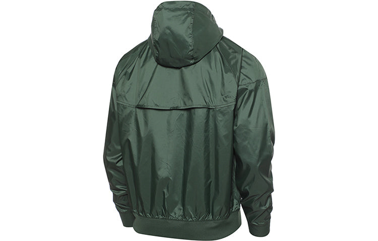 Nike Solid Color Sports Outdoor Training Windproof Hooded Jacket Green DA0001-337