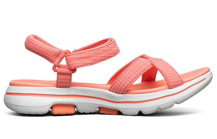 (WMNS) Skechers Go Walk 5 'Orange White' 140096-CRL