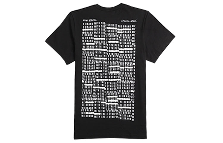 adidas Confidential T Alphabet Logo Round Neck Sports Short Sleeve Black CV4551