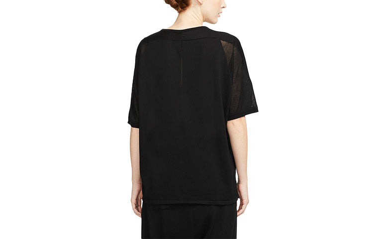 (WMNS) Nike ESC Solid Color Round Neck Short Sleeve Black DH2914-010