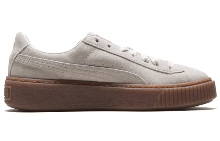 (WMNS) PUMA Suede Platform Gray White 364718-07