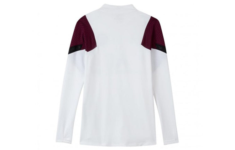 Air Jordan Paris Saint-Germain 21/22 Half Zipper Long Sleeves Jersey 'White' CK9622-100