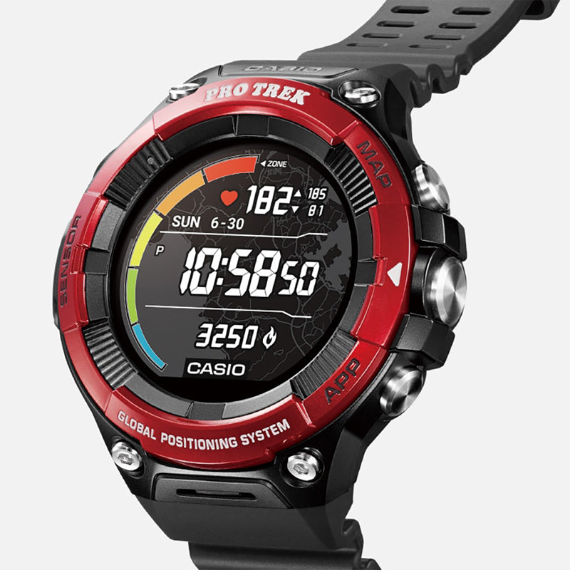 Casio Pro Trek Digital Watch 'Black Red Multi' WSD-F21HR-RDBGB