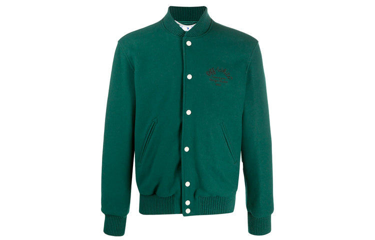 Off-White FW20 Arrows ArrowsPrintingBomber Jacket Men Green OMEA224E20FAB0015710