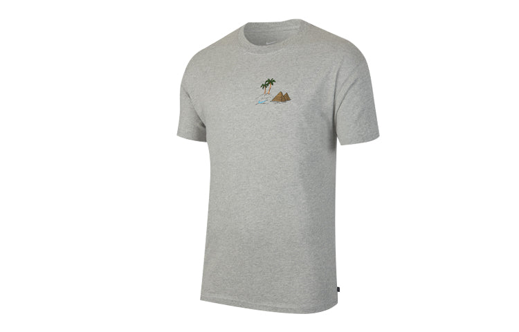 Nike SB Skate T-Shirt Back Shoe Skateboard Round Neck Short Sleeve Gray CU0297-063