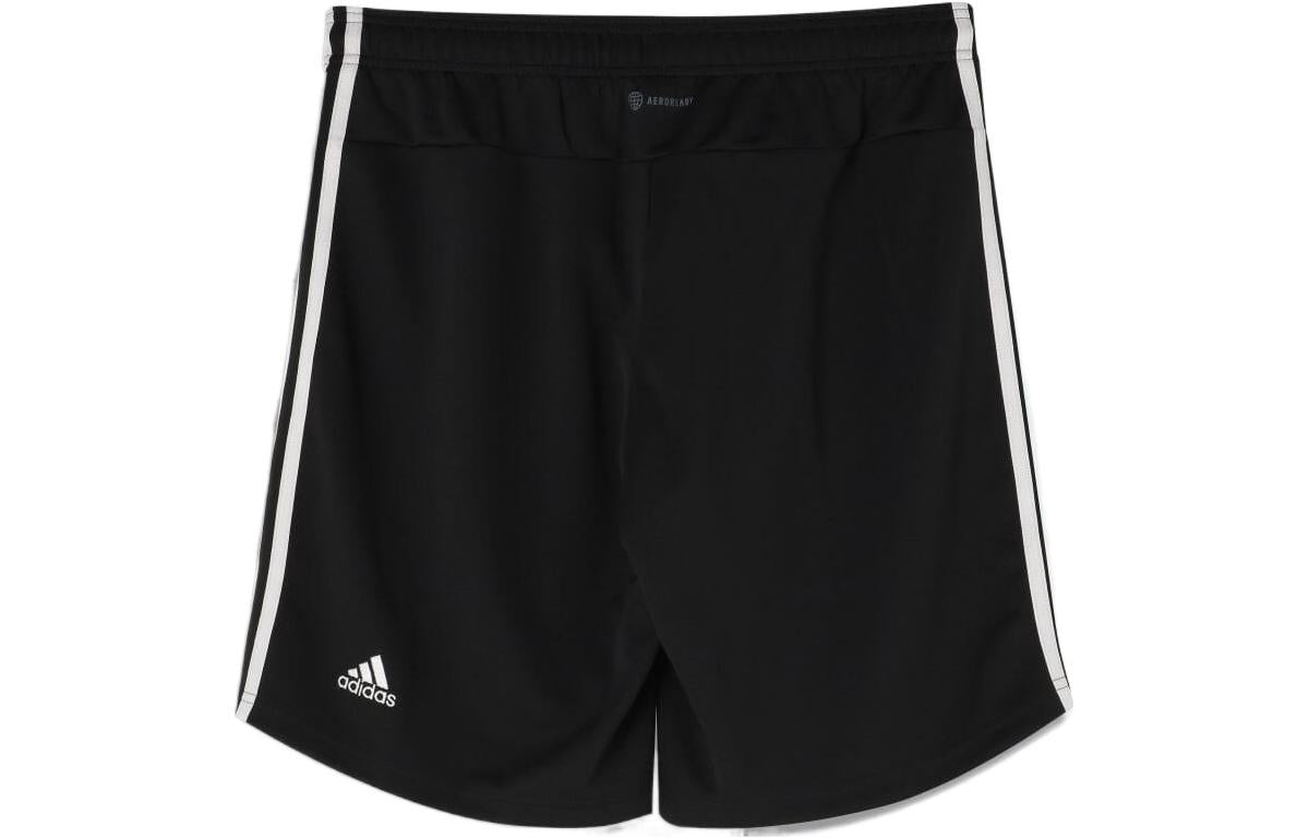 Men's adidas Solid Color Side 3 Stripe Elastic Waistband Sports Shorts Black FM5315