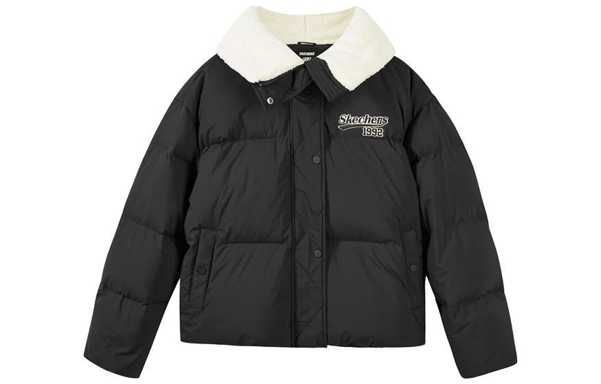 (WMNS) Skechers Logo Printed Down Jacket 'White Black' L422W001