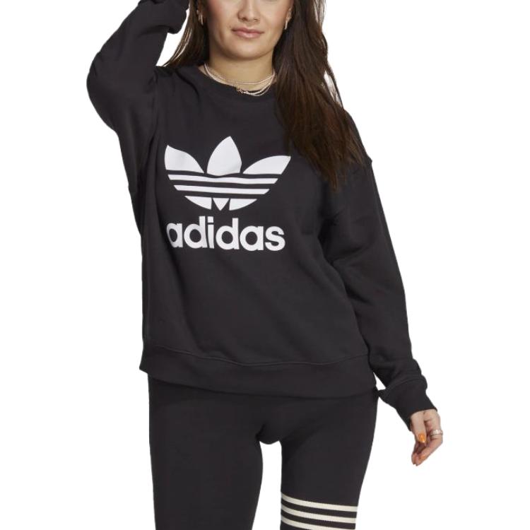 (WMNS) adidas Trefoil Crew Sweatshirt 'Black' IB7431