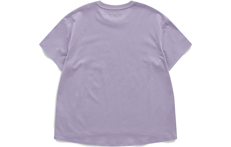 FILA FUSION Alphabet Printing Loose Sports Round Neck Short Sleeve Purple T11W121108F-VT