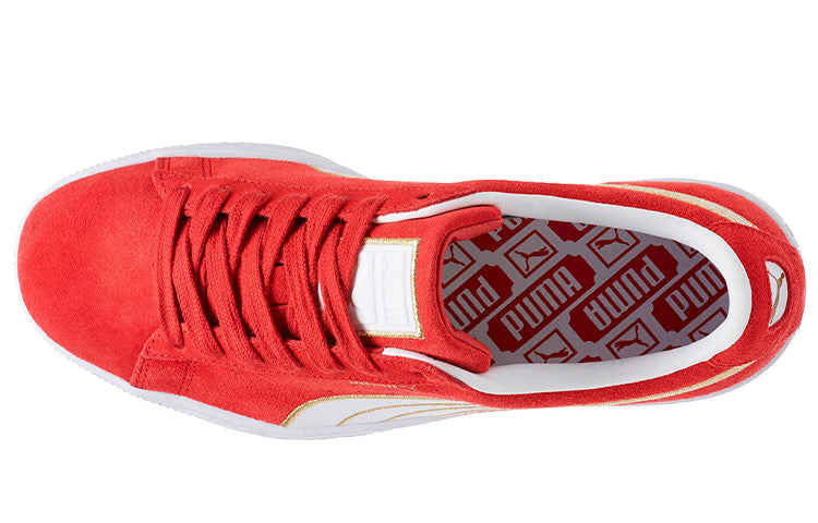 (WMNS) PUMA Suede Varsity Casual Sneakers Red/White/Golden 367735-03