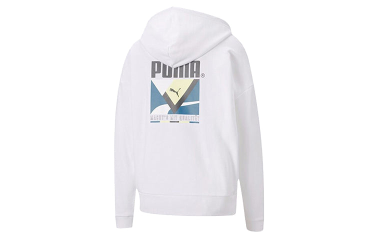 (WMNS) PUMA Tailored For Sport Hoodie 'White Black Green' 599056-02