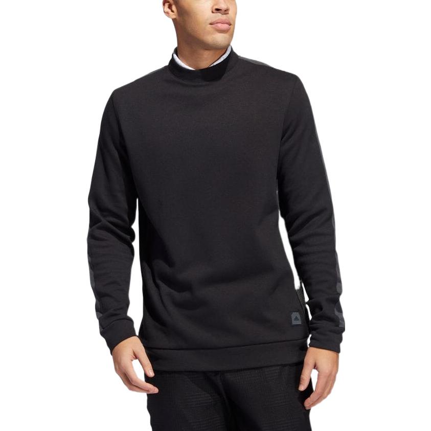 Men's adidas Colorblock Round Neck Casual Long Sleeves Black HA0594